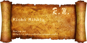Riskó Mihály névjegykártya